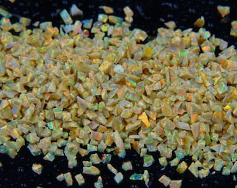 Ópalo triturado color oro mantequilla: material para incrustaciones de joyería