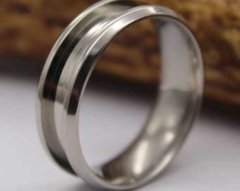 Titanium Beveled Edge Ring Blank for Inlay