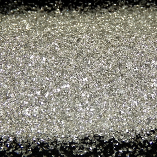 Crushed German Silver Glass - 20 Grams / Premium Inlay Material for Jewelry, Woodwork, Arts and Crafts