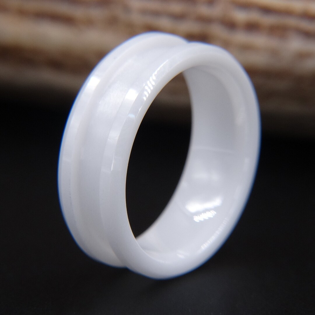 Ceramic Ring Blank (white) for Inlay - Etsy