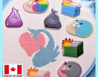 Garbage Friends Needle Minder for Cross Stitch or Embroidery