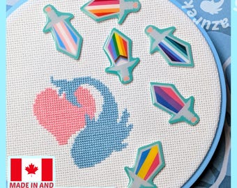 Pride RPG Sword Needle Minder for Cross Stitch or Embroidery