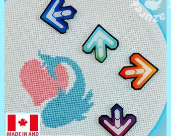 Dance Game Arrows Needle Minder for Cross Stitch or Embroidery