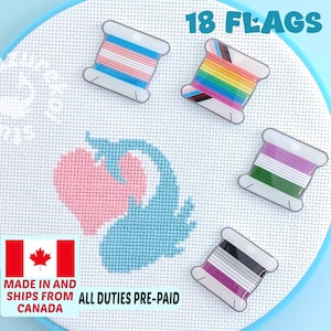 Pride Floss Bobbin Needle Minder Magnet for Cross Stitch and Embroidery LGBTQIA+