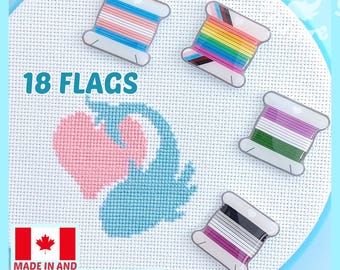 Pride Floss Bobbin Needle Minder for Cross Stitch and Embroidery LGBTQIA+
