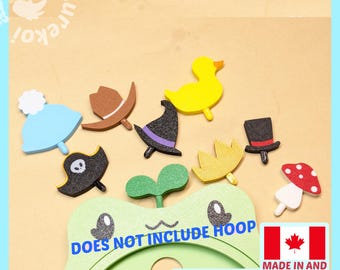 Frog Hat Pieces for Embroidery Hoop(not included) - 3d Printed