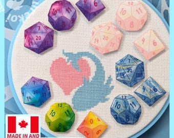RPG Dice (Set of 3) Needle Minder for Cross Stitch and Embroidery
