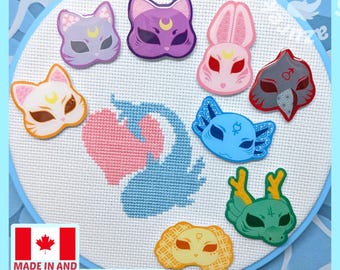 Planetary Warrior Animal Masks Needle Minder for Cross Stitch and Embroidery