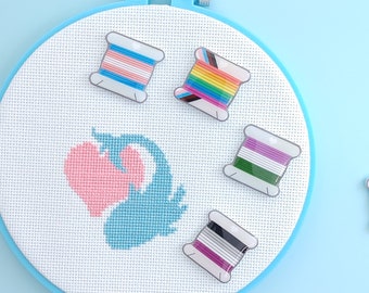 Pride Floss Bobbin Needle Minders or Cute Magnet for Cross Stitch and Embroidery