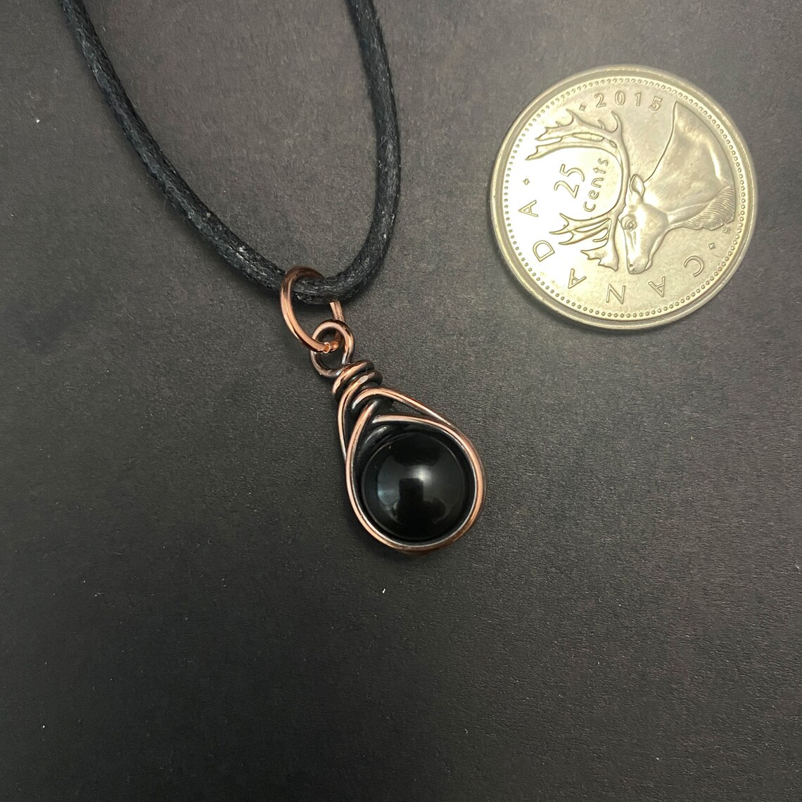 BLACK OBSIDIAN NECKLACE Black Obsidian Pendant Small Etsy