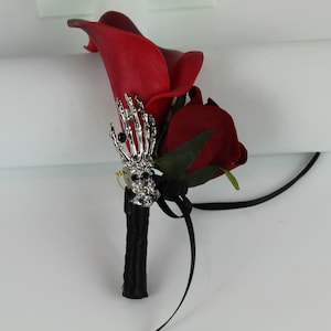 Custom Realistic Artificial Red & Black Cascading Wedding - Etsy UK