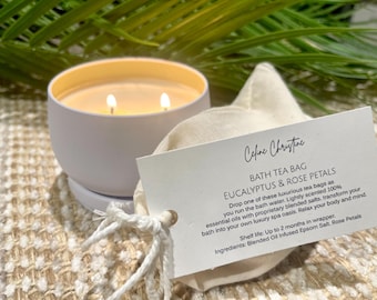 Soak Light and Unwind Gift Box | Bath Tea Soak | Signature Candle | Self Care Gift | Celine Christine x  XIII Diamonds Candle Studio
