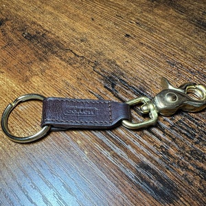 小物 Rare Vintage Coach Turn Lock Key Ring Coach *VINTAGE* Trigger Snap Key Fob #7212 Mahogany *RARE