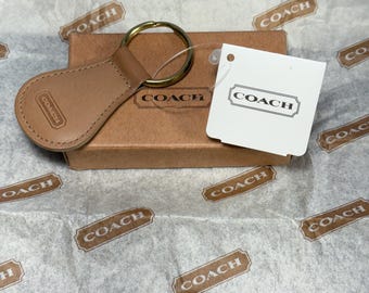 NWT Camel Vintage Coach Classic Leather Key Fob 7210 - Etsy