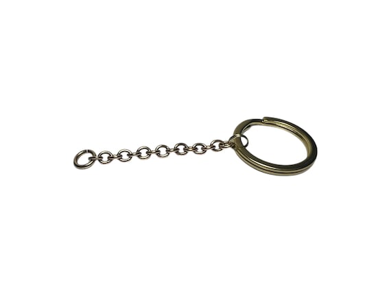 Handmade Brass Carabiner / Key Ring With Cable Chain: Vintage