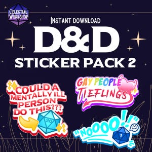 Set di adesivi DnD Dungeons and Dragons: regalo perfetto per DM e giocatori per Twitch/Discord, regalo per DM Dnd, adesivi meme divertenti