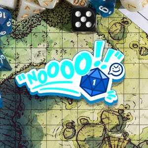 Naklejka DnD DM Prezent Naklejka Dungeons and Dragons Naklejka D20 Zabawna naklejka NIE Nat 1 Naklejka Meme Prezenty dla geeków TTRPG Pathfinder