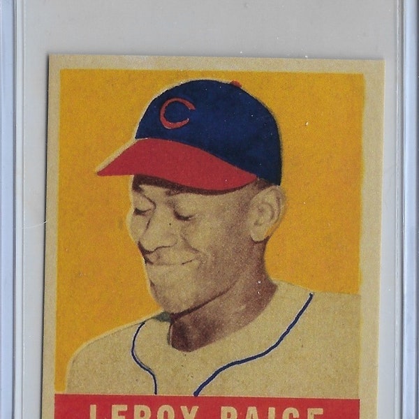 HOF- 1949 Leaf #8 Satchel Paige Rookie Reprint Card Cleveland Indians