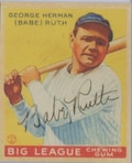 BB11 - 1933 Goudey #53 Babe Ruth Big League New York Yankees Reprint Card w\/facs. Auto