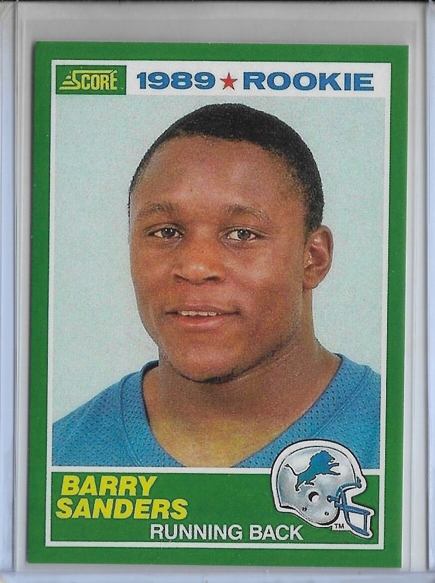 HOFF 1989 Score 257 Barry Sanders Detroit Lions Rookie Reprint Card