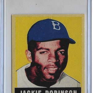 HOF - 1949 Leaf #79 JACKIE ROBINSON Rookie Reprint Card Brooklyn Dodgers Mint