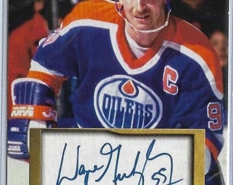 WAYNE GRETZKY Edmonton Oilers Supreme Cuts ACEO Card, w/Facsimile Signature