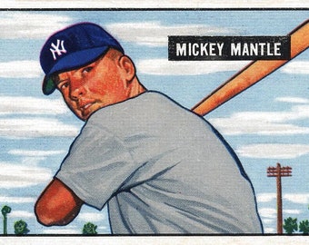 1951 Bowman #253 MICKEY MANTLE  Rookie Reprint - New York Yankees