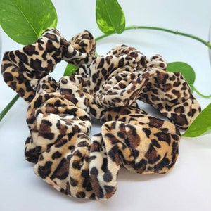 Velvet Cheetah Print Scrunchies / Cheetah Print / Scrunchies / Hair Accessories/ Handmade Scrunchie