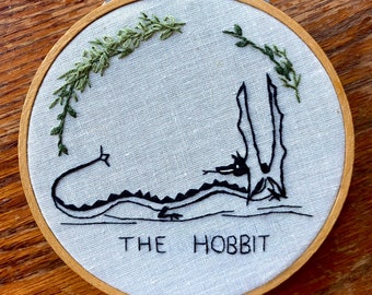 The Hobbit Smaug Embroidery Hoop