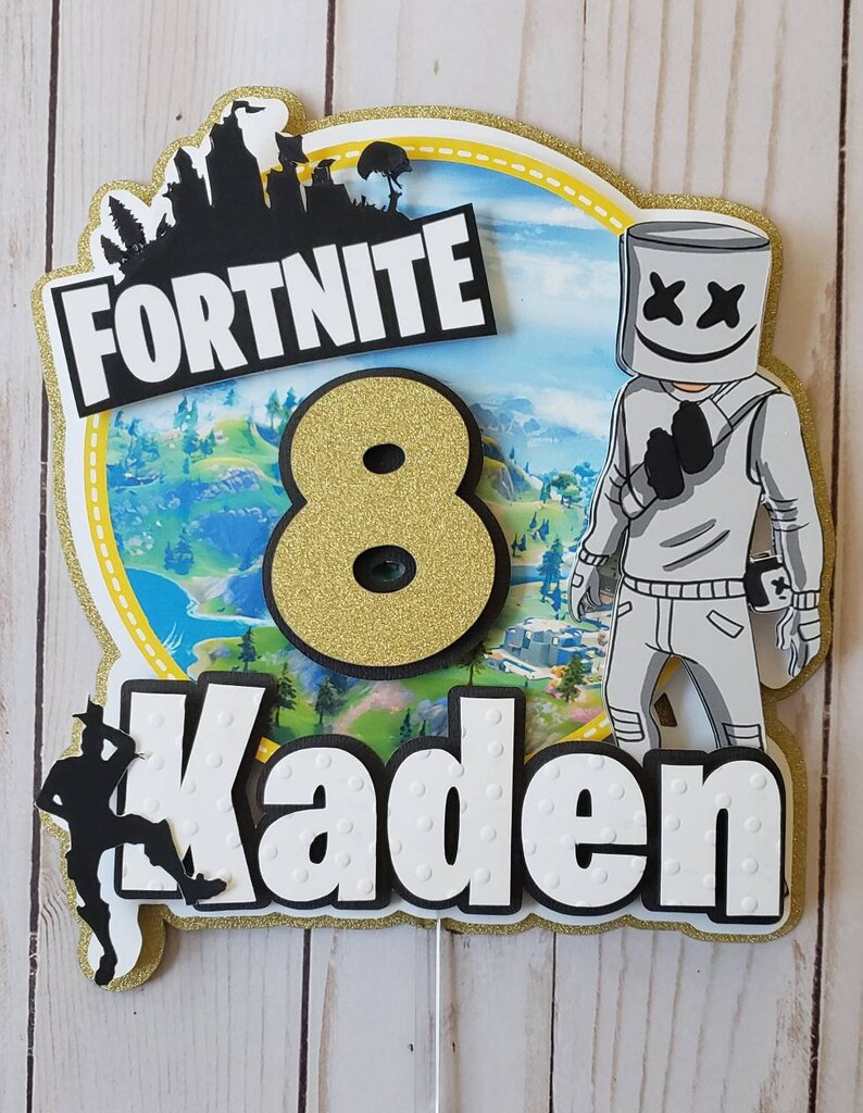 Fornite cake topper Video game Etsy Fornite cake topper Video game Etsy