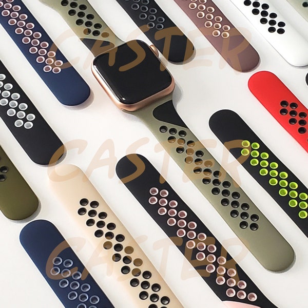 Soft Silicone Narrow Replacement Sports Band for Apple Watch Series 9, 8, 7, 6, 5, 4, 3, 2, 1, and SE | fits 38mm/40mm/41mm watch cases only