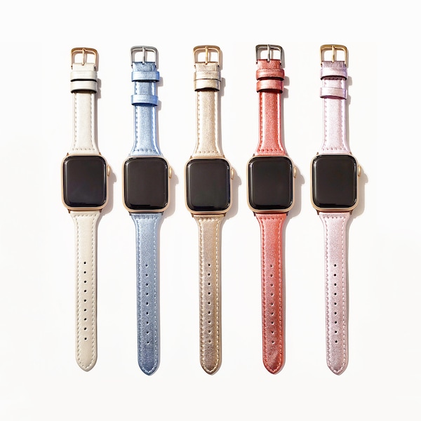 Leather Modern Style Design Band Compatible with Apple Watch Series 9, 8, 7, 6, 5, 4, 3, 2, 1, and SE | fits 38mm/40mm/41mm only