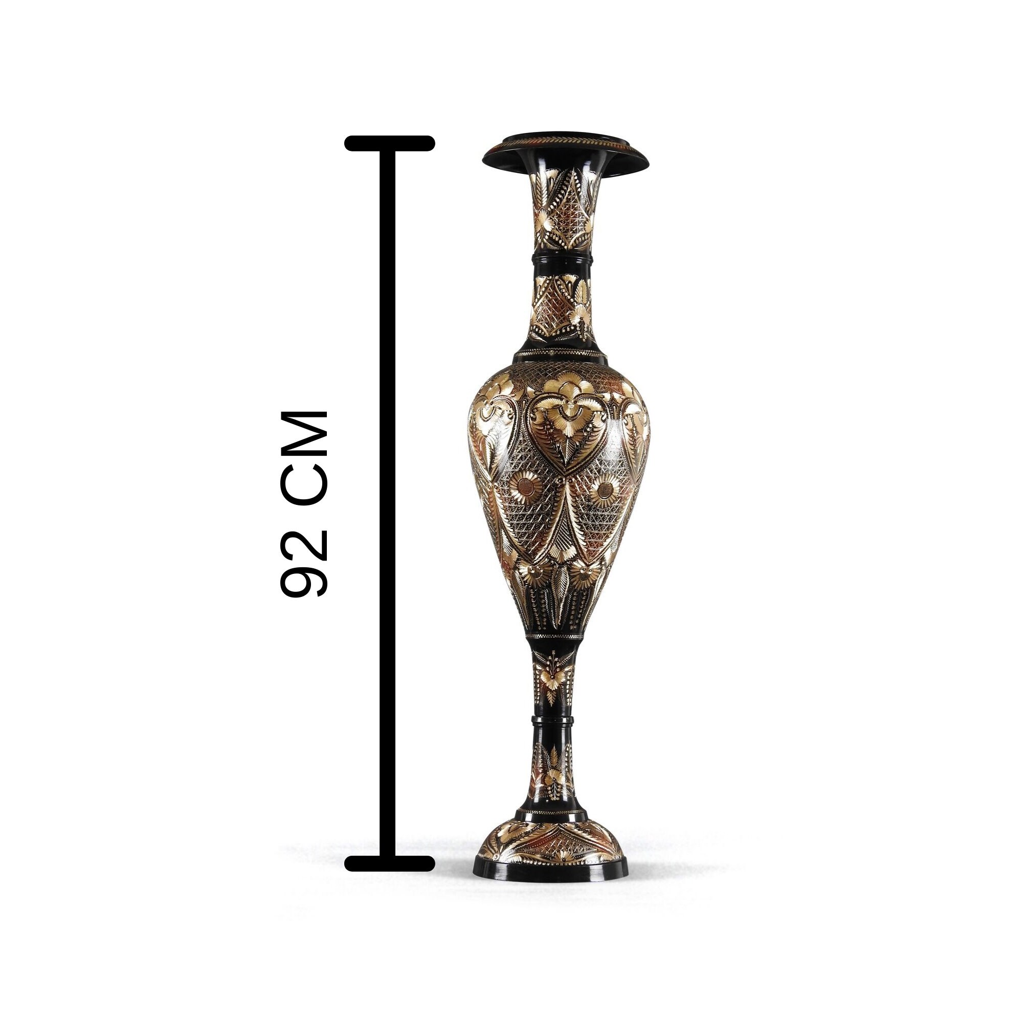 36 Brass Black Flower Vase Etsy