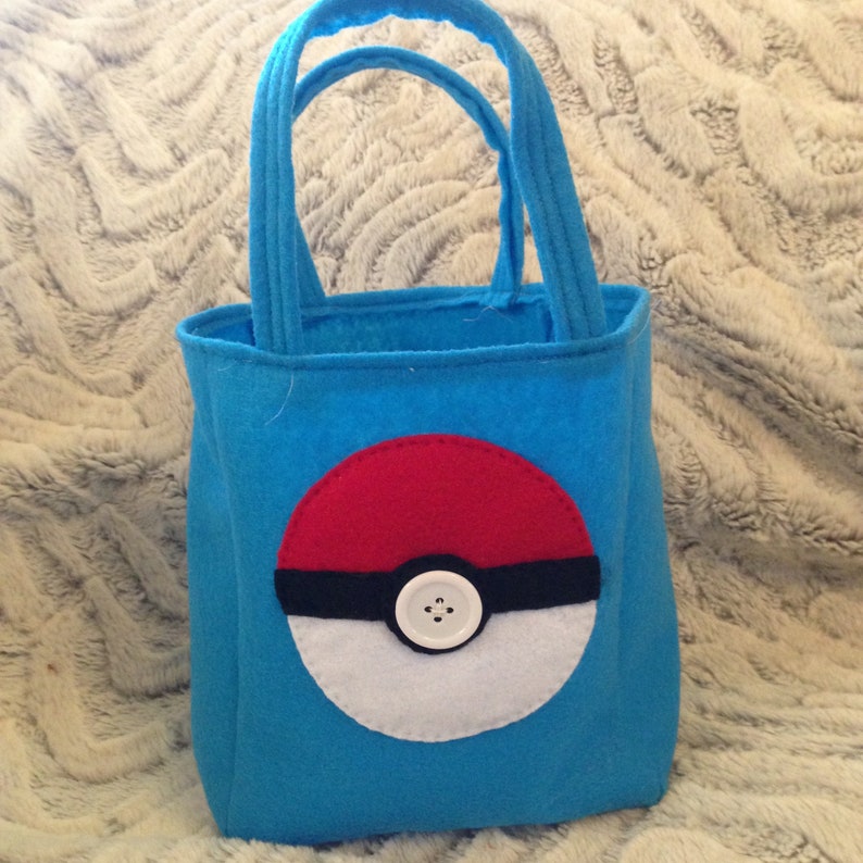Fabric Felt Gift Bag Blue Or Yellow With Red White Black Etsy