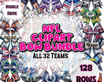 Pacchetto di clipart di calcio con fiocco / PNG / Download digitali / Sublimazione / DTF / Squadra