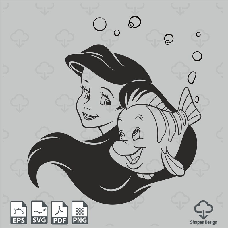 Download Disney Ariel El vector sirenita Ariel La Sirenita SVG ...