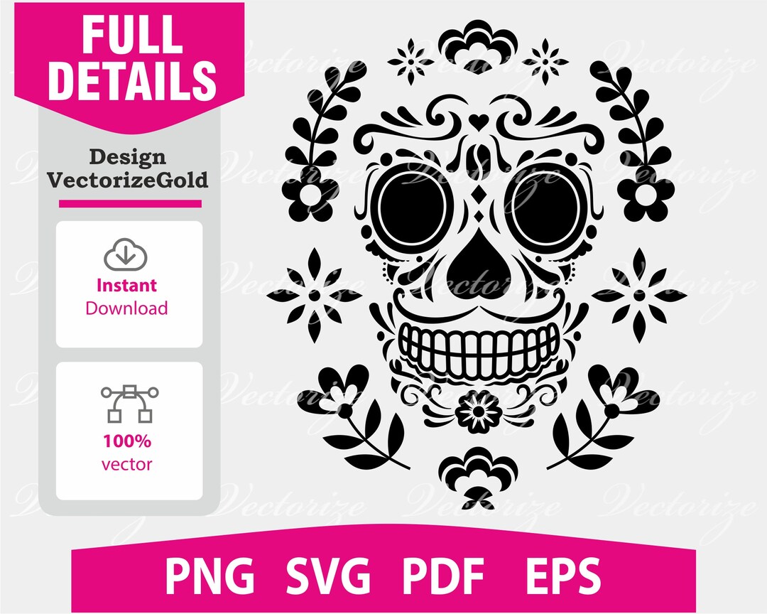 Día De Los Muertos SVG Archivo De Corte Para Silhouette & - Etsy