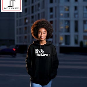 Dope Black Therapist T-shirt: Mental Health Matters Back Design Soft Cotton Shirt, Black Pshycologist Women T-Shirt, Black Owned Clothing