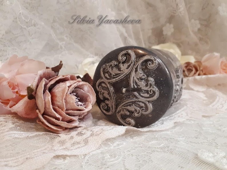 Victorian style pillar candle Artistic candle Decorated Candle Roses Candle Best Gift for her Unique gift Mothers day gift Girl gift candle