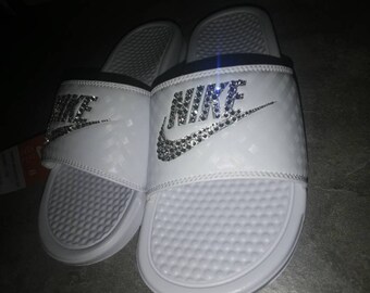 glitter nike slides