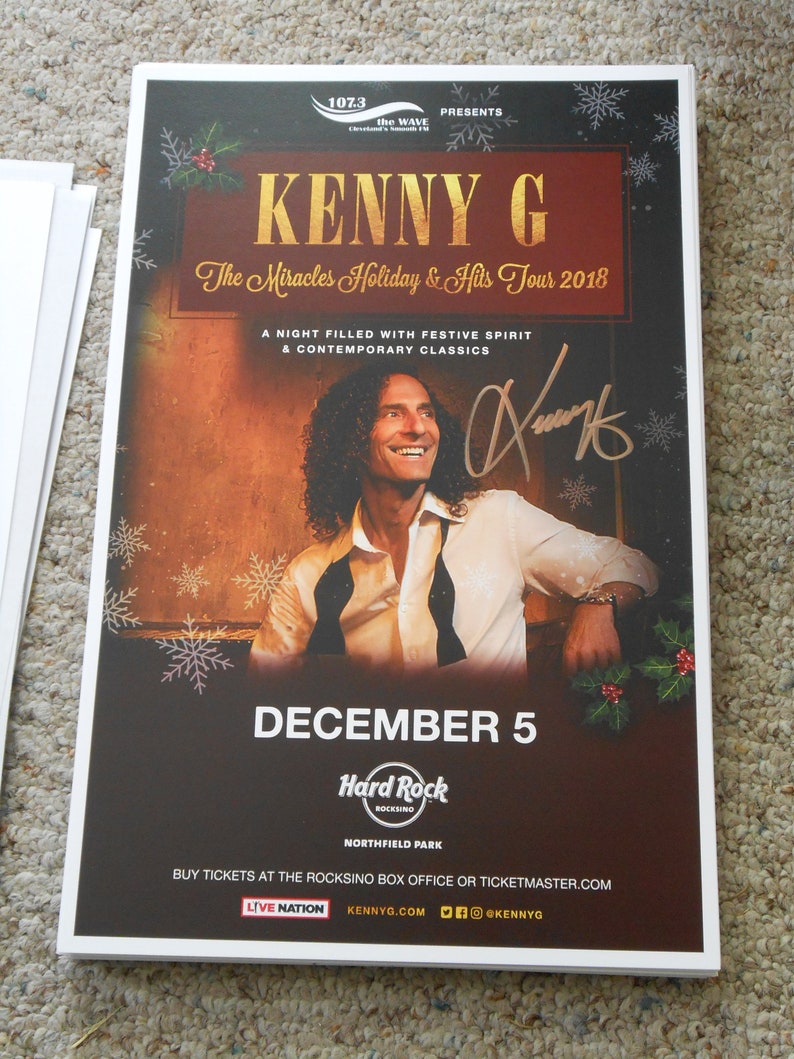 Autographed 11 x 17 poster Kenny G