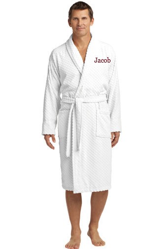 Men's Xl Bath Robe With Embroidered Monogram - Etsy