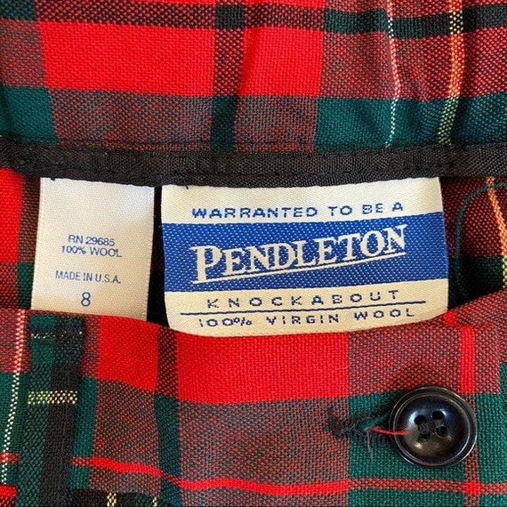 PENDLETON Vintage Tartan Plaid High Rise Wool Sho… - image 4
