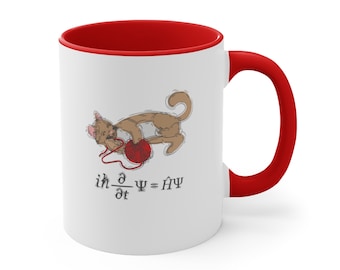 Schrodinger's Cat Mug - Erwin Schrödinger Vergelijkingen Natuurkunde Wetenschap Leraar Geschenken, Quantum Wave Functie, Wiskunde Geek, Nerd Grappige Mokken & Cups