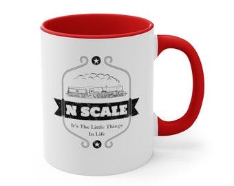 Escala N - Son las pequeñas cosas de la vida Taza de 11 oz - Taza a escala N Modelo Railway Club Regalos para papá Taza del Día del Padre N Gauge Railroad