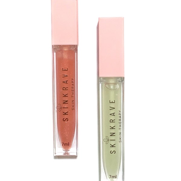 Unscented Organic Lip Gloss | Hydrating Lip Moisturizer in Clear and Sparkling Pink