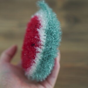 Watermelon Scrubby handmade crochet dishcloth, Korean scrubby yarn image 4