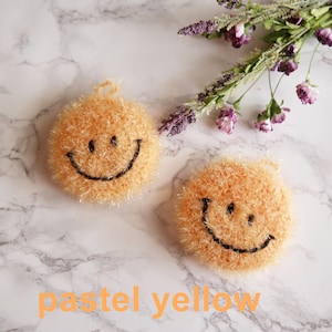 Two Smiling Face Dish scrubbers, Handmade & Eco friendly