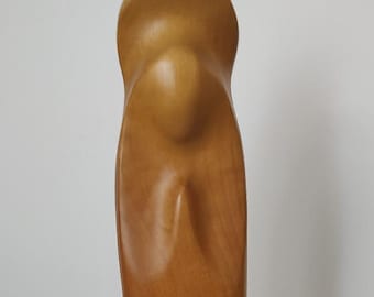 Virgin Mary ~ MCM ~ Hand Carved Wooden Madonna Statue ~ Religious Figurine ~ Oak  California Made