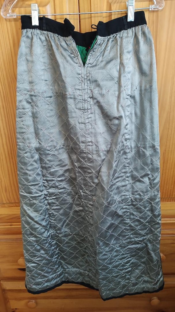 Vintage Handmade Quilted Patchwork Maxi Skirt: Bo… - image 10
